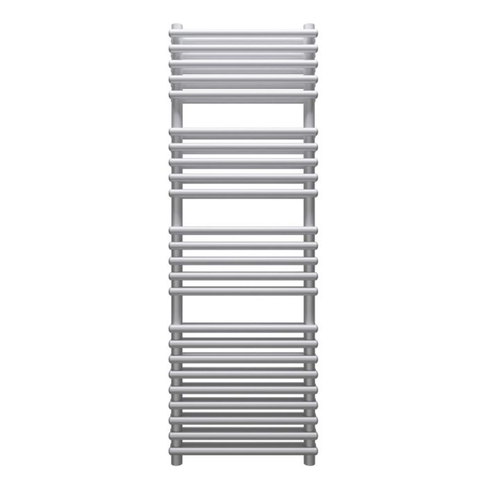 Kiplin Double Towel Rail finished in Pearl Shine Silver.