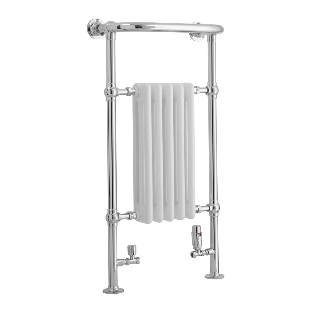 Stratfield traditional Towel Radiator in Chrome and White
