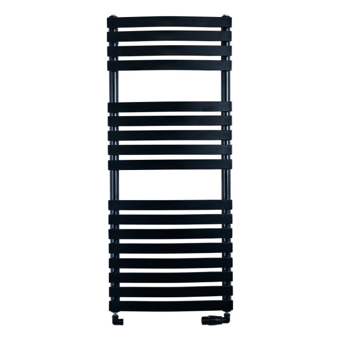 Lulworth Curved Towel Rail finished in Black