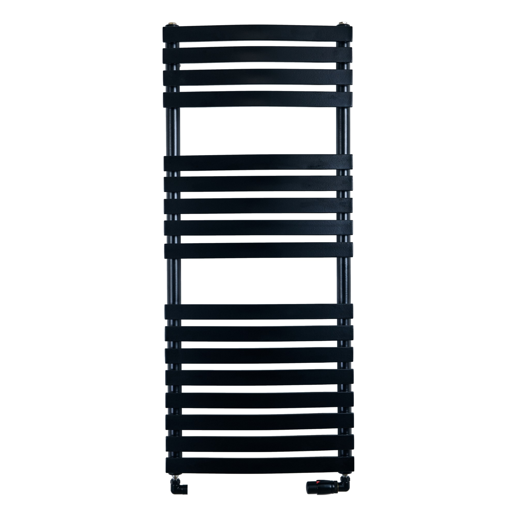 Lulworth Curved Towel Rail finished in Black