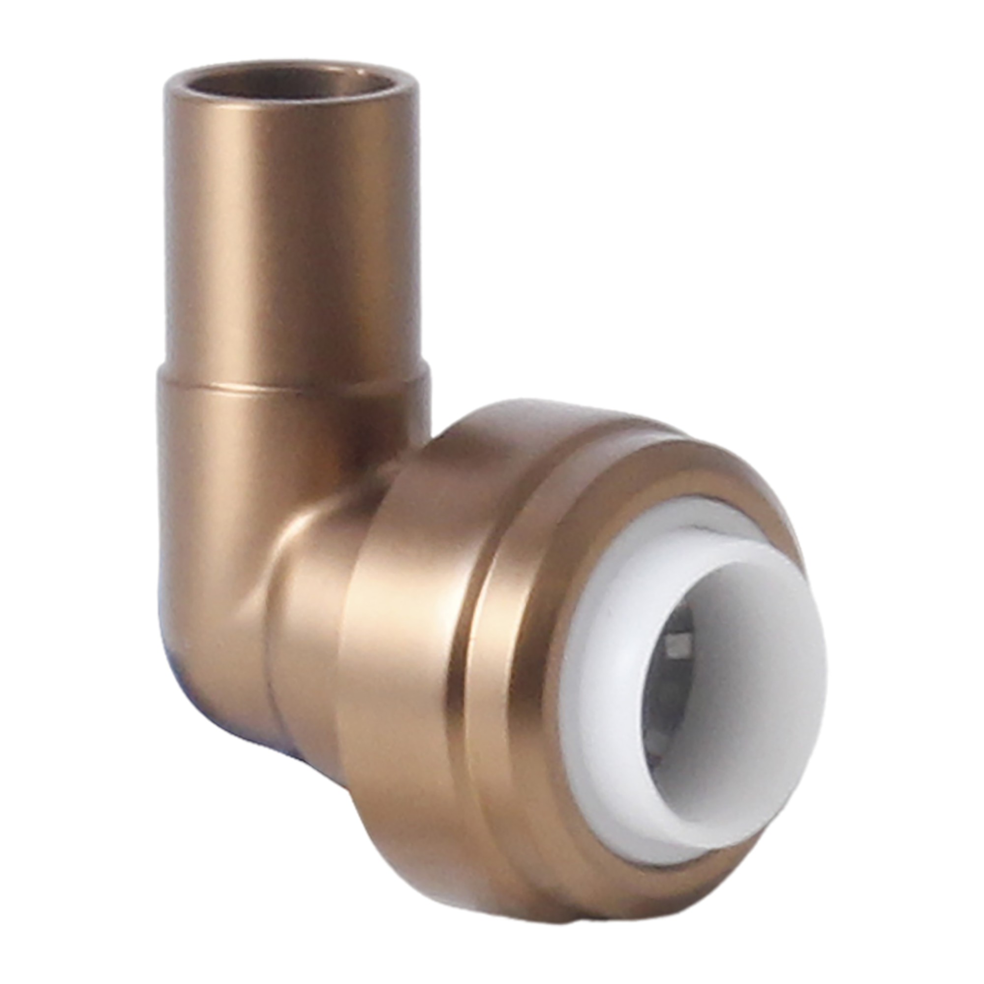 Brechin Pushfit Elbow Twin Pack in Brushed Bronze
